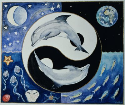 Dolphins (month of May from a calendar) by Vivika Alexander